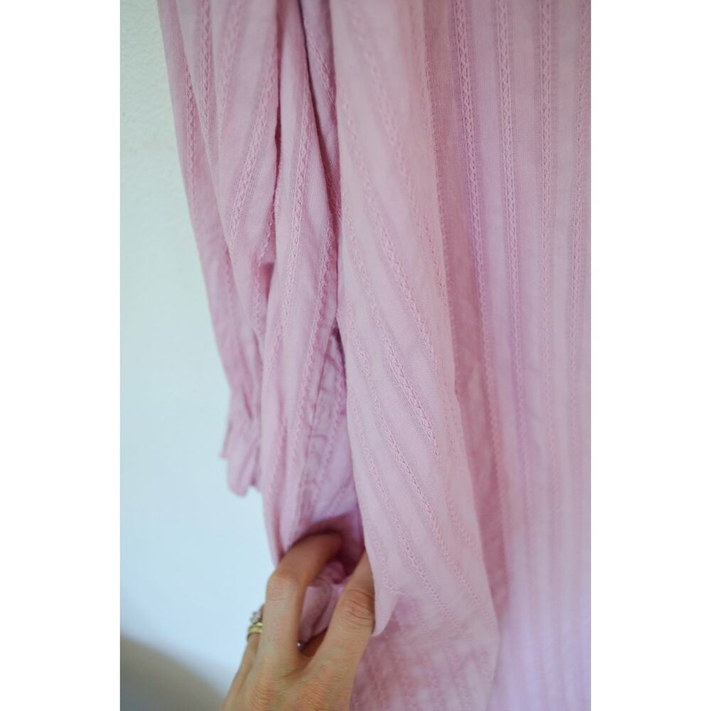 Anthropologie Pilcro Keira Mini Dress Pink Puff Sleeve Peter Pan Collar - Picture 5 of 7